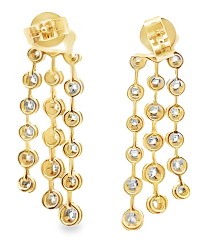 14K Yellow Gold Cascading Dangle Earrings