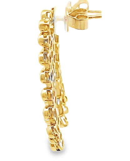 14K Yellow Gold Cascading Dangle Earrings