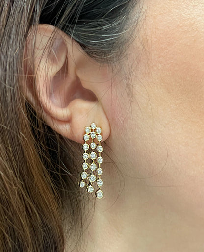 14K Yellow Gold Cascading Dangle Earrings