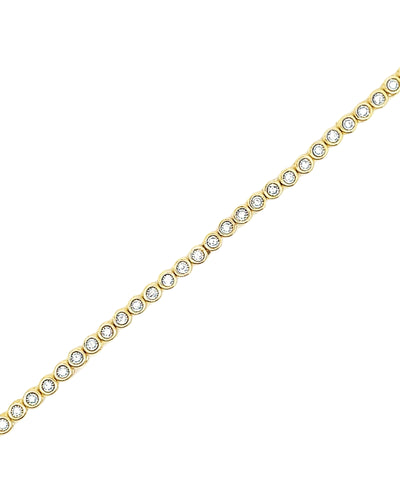 14K Yellow Gold Illusion Set Tennis Bracelet with Diamonds 0.32 Carats