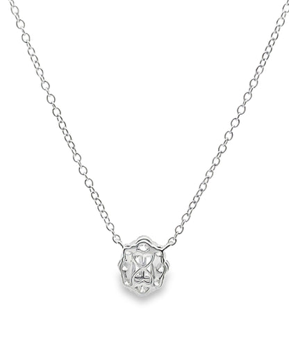 18K White Gold Diamond Pendant Necklace