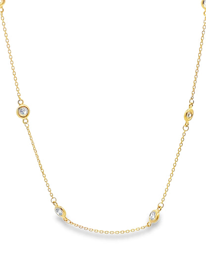 14K Yellow Gold Diamond By The Yard Necklace