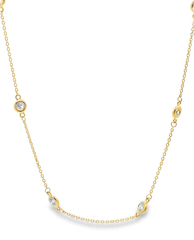 14K Yellow Gold Diamond By The Yard Necklace