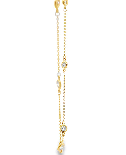 14K Yellow Gold Diamond By The Yard Necklace