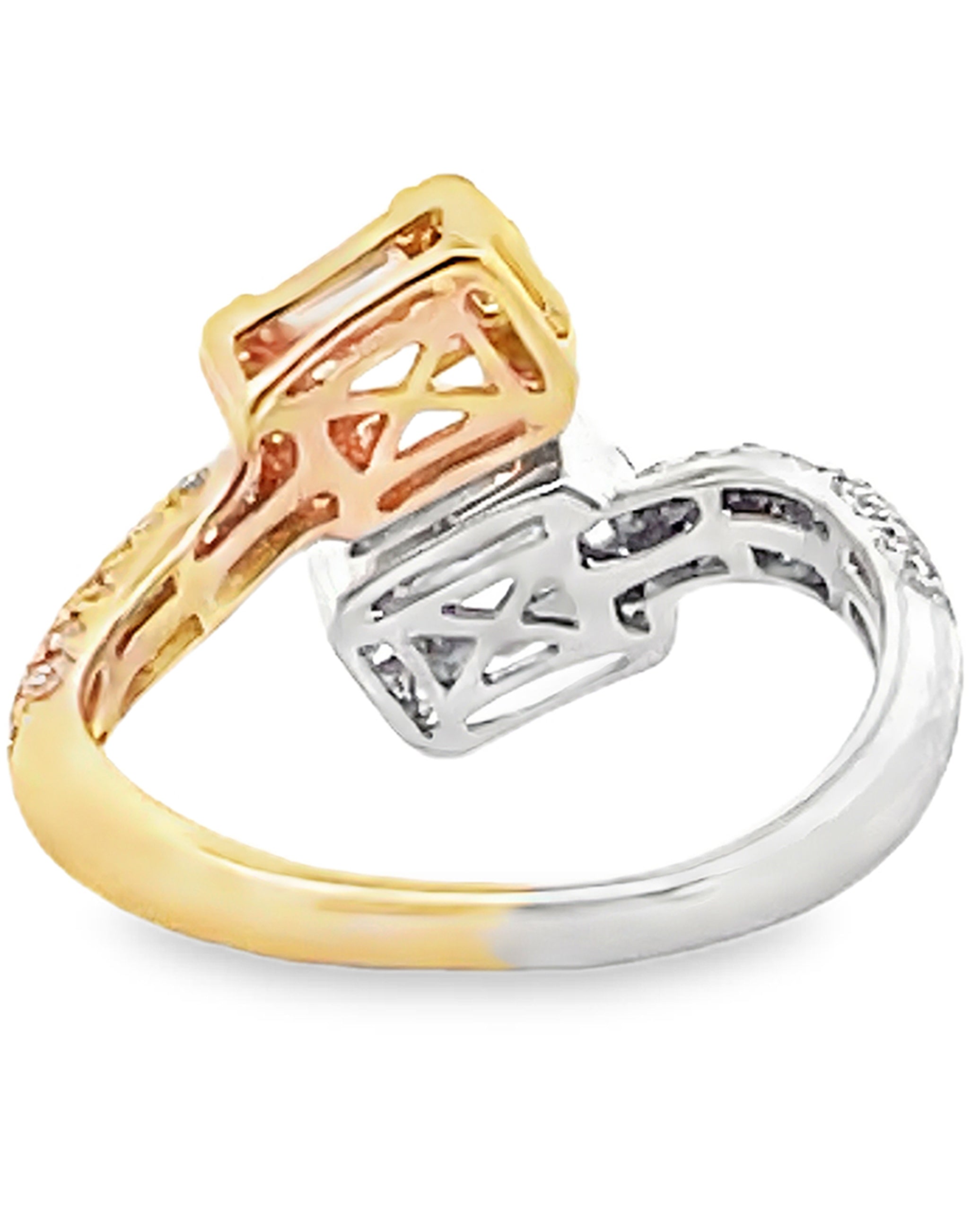 18K Yellow & White Gold Diamond Bypass Ring