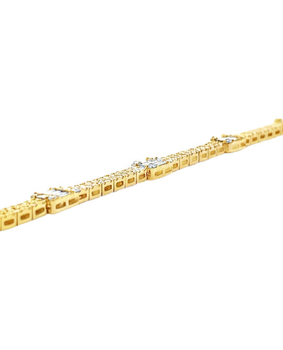 14K Yellow Gold Diamond Tennis Bracelet