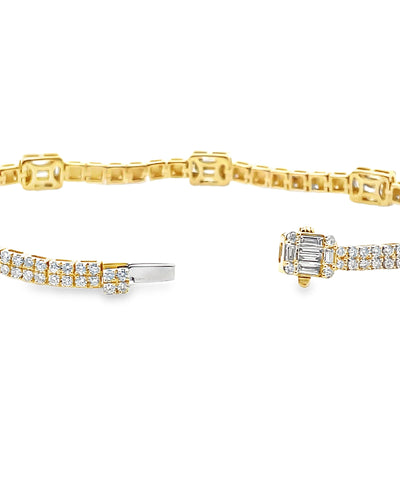 14K Yellow Gold Diamond Tennis Bracelet