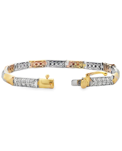 Allison Kaufman 14K Yellow and White Gold Diamond Bracelet