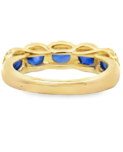 Allison Kaufman 14K Yellow Gold Blue Sapphire and Diamond Ring