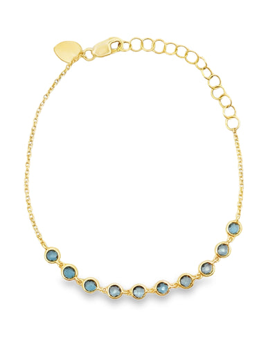 Meira T 1B7478/YB 14K Yellow Gold Blue Topaz Bracelet