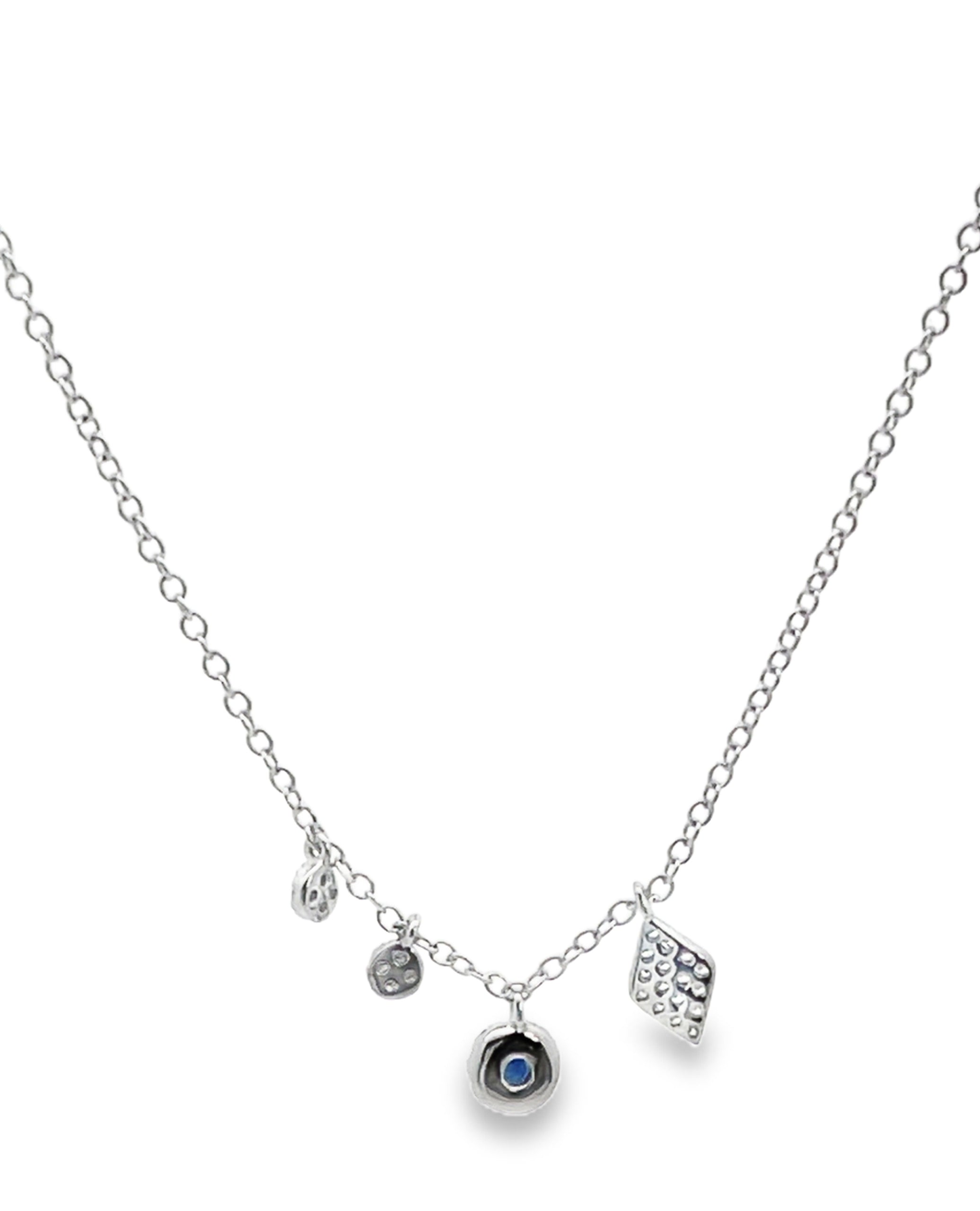 Meira T N12531/WB 14K White Gold Sapphire Necklace – Massoyan Jewelers