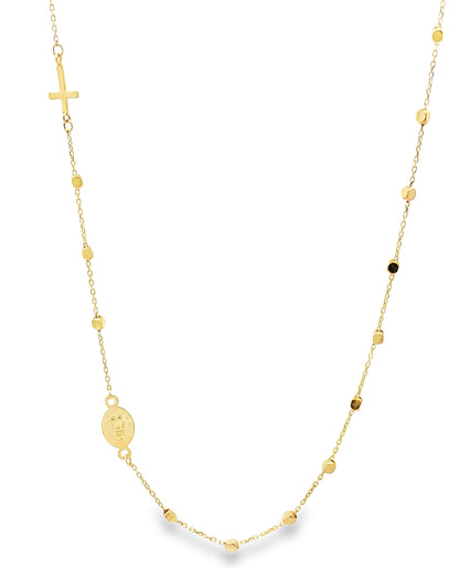 14K Yellow Gold Rosary Necklace