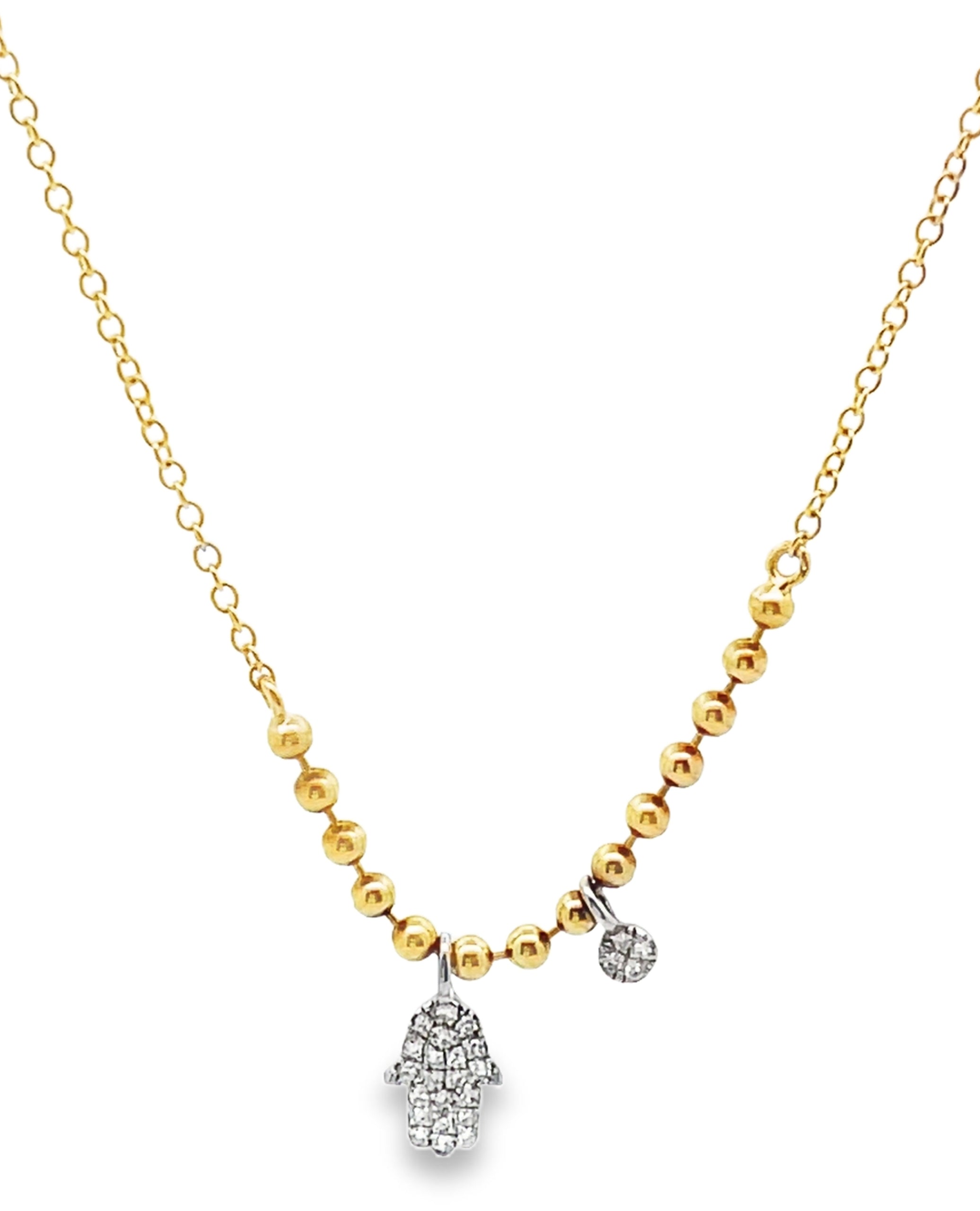 Meira T N14468 14K Yellow Gold Paperclip Chain Necklace with Blue