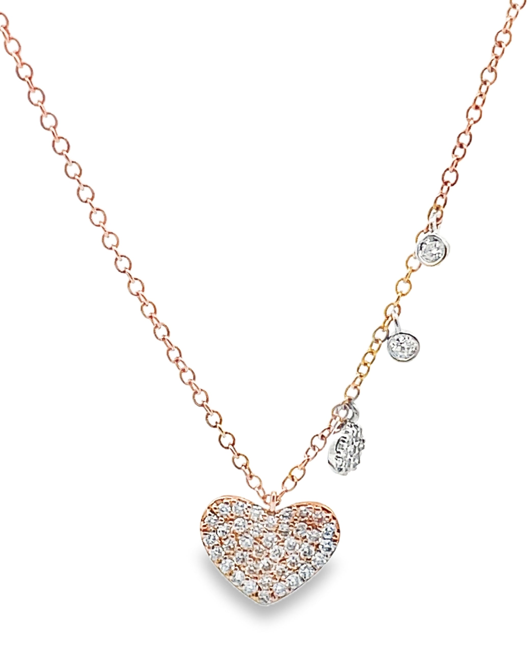 Meira T. 14K Rose Gold Diamond Heart Pendant Necklace