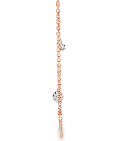 Meira T 1N8303/TP 14K Rose Gold Diamond Heart Pendant Necklace