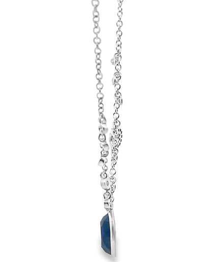 Meira T. 14K White Gold Sapphire & Diamond Pendant Necklace