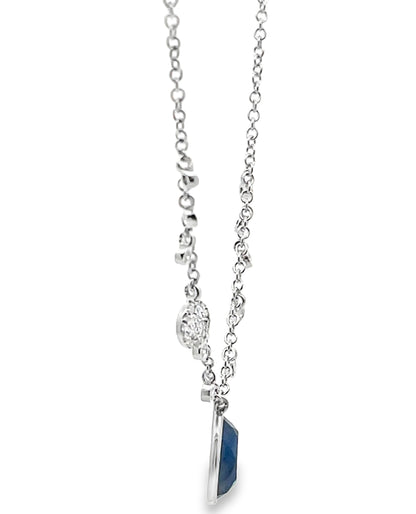 Meira T. 14K White Gold Sapphire & Diamond Pendant Necklace