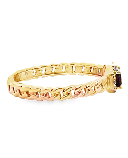 Meira T. 14K Yellow Gold Garnet & Diamond Ring