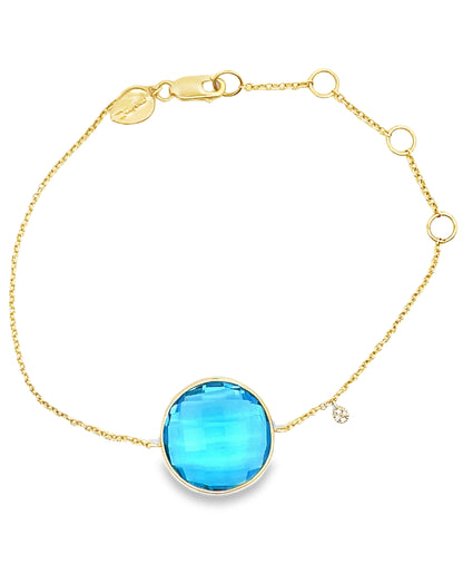 Meira T. 14K Yellow Gold Blue Topaz Bracelet