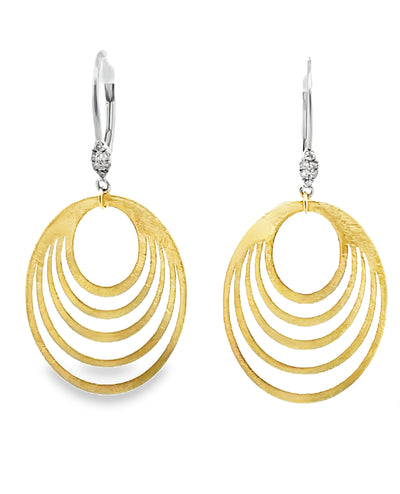 Meira T 14K Two Tone Gold Dangle Earrings with Diamonds