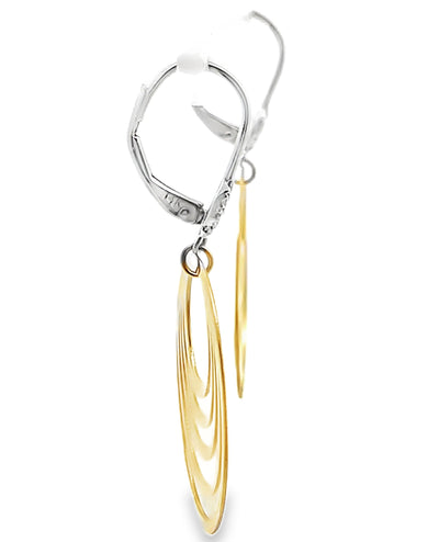 Meira T 14K Two Tone Gold Dangle Earrings with Diamonds