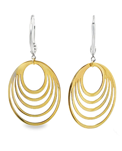 Meira T 14K Two Tone Gold Dangle Earrings with Diamonds