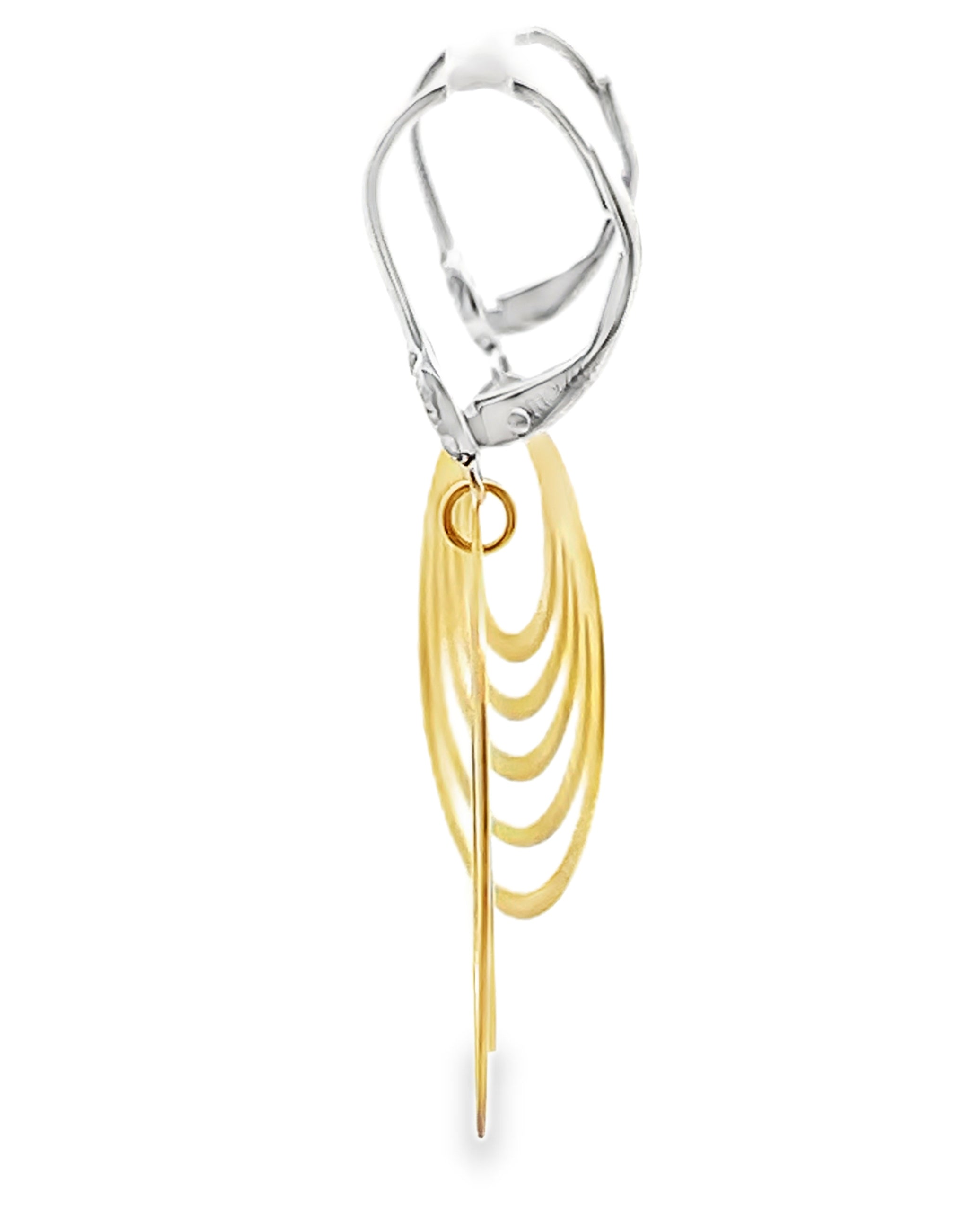 Meira T. 14K Two Tone Gold Dangle Earrings with Diamonds
