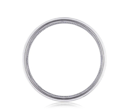 Tacori 166-7WY WE Flat High Polish Finish Wheat Hand Engraved Wedding Band in 18K White Gold and 18K Yellow Gold