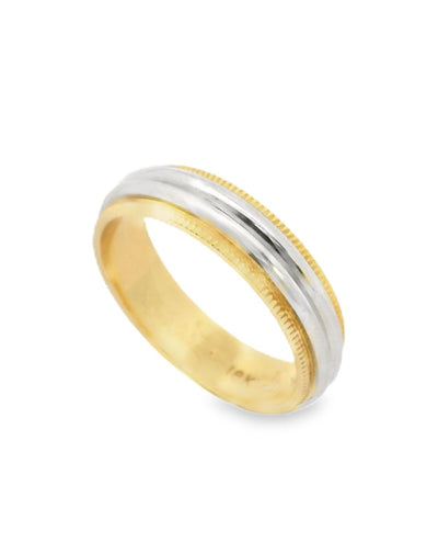 Platinum & 18K Yellow Gold Wedding Band- Size 6.25
