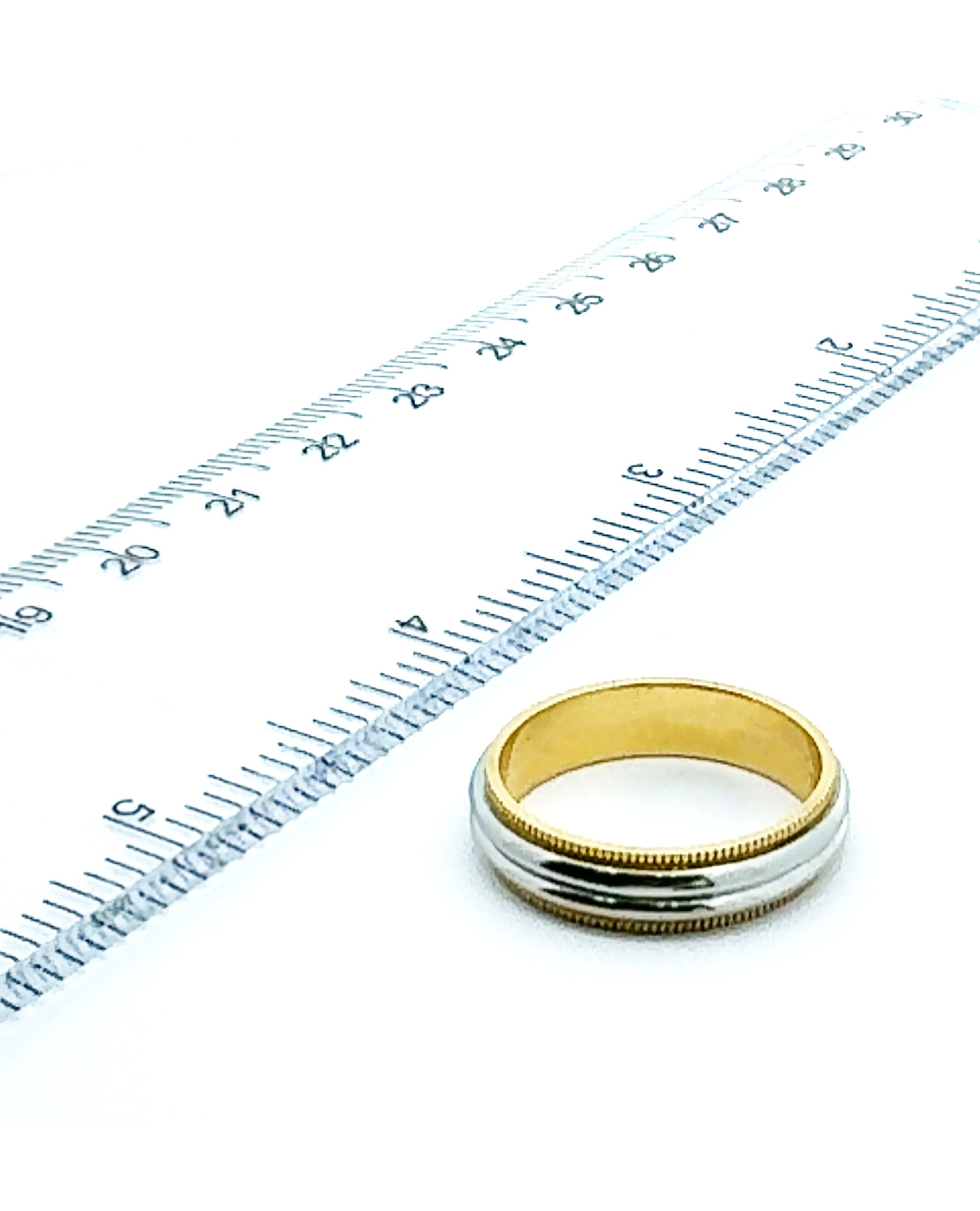 Platinum & 18K Yellow Gold Wedding Band- Size 6.25