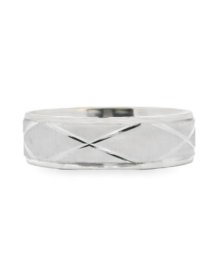 14K White Gold Wedding Band- Size 9