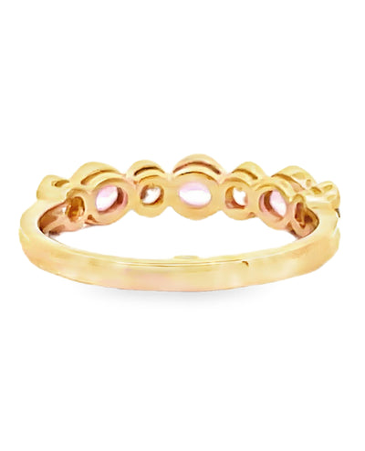 14K Yellow Gold Pink Sapphire & Diamond Ring