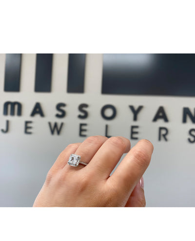 Designs By Vatche #180 Grace Platinum Engagement Ring for 6X6 Millimeter Princess Cut Stone