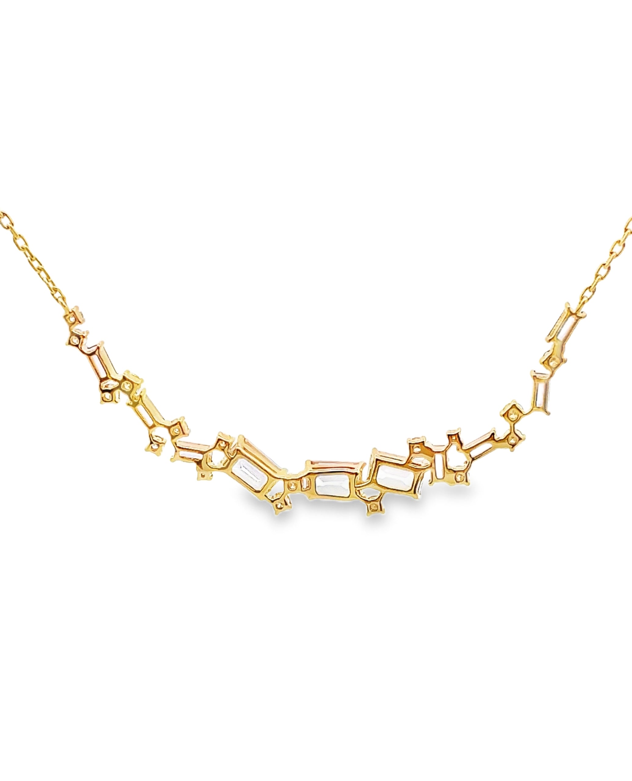 14K Yellow Gold Pink Sapphire, Morganite & Diamond Necklace