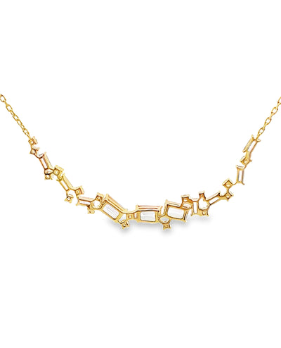 14K Yellow Gold Pink Sapphire, Morganite & Diamond Necklace