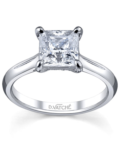 Designs By Vatche #188 Platinum Caroline Engagement Ring Setting for 6 Millimeter Princess Cut Stone