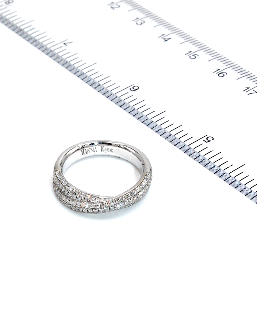 Vanna K 18K White Gold Wedding Band