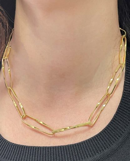18K Yellow Gold Large Open Twisted Link Chain