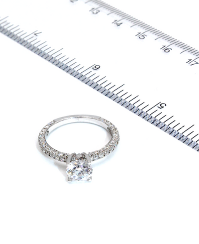 Vanna K 18K White Gold 0.92 Carat Diamond Engagement Ring Setting for Round Center Stone