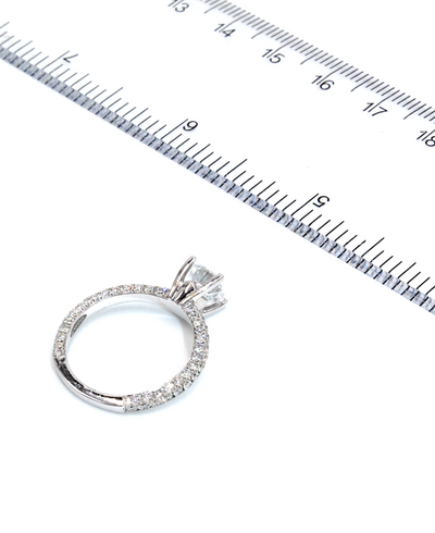 Vanna K 18K White Gold 0.92 Carat Diamond Engagement Ring Setting for Round Center Stone