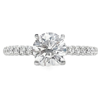 Vanna K 18K White Gold 0.92 Carat Diamond Engagement Ring Setting for Round Center Stone