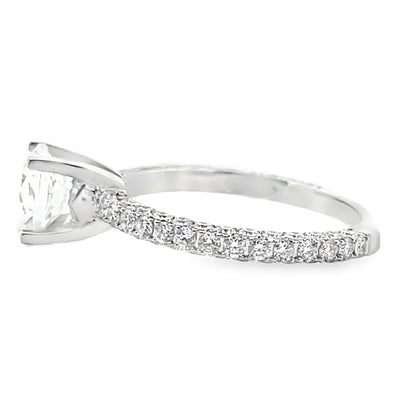 Vanna K 18K White Gold 0.92 Carat Diamond Engagement Ring Setting for Round Center Stone