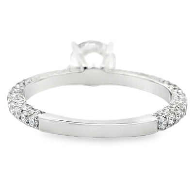 Vanna K 18K White Gold 0.92 Carat Diamond Engagement Ring Setting for Round Center Stone