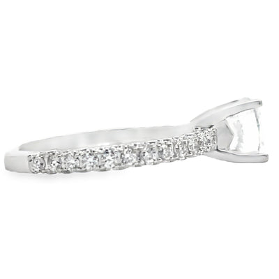 Vanna K 18K White Gold 0.92 Carat Diamond Engagement Ring Setting for Round Center Stone
