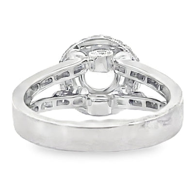 Vanna K 18K White Gold Engagement Ring Setting with Diamonds for Round Center Stone