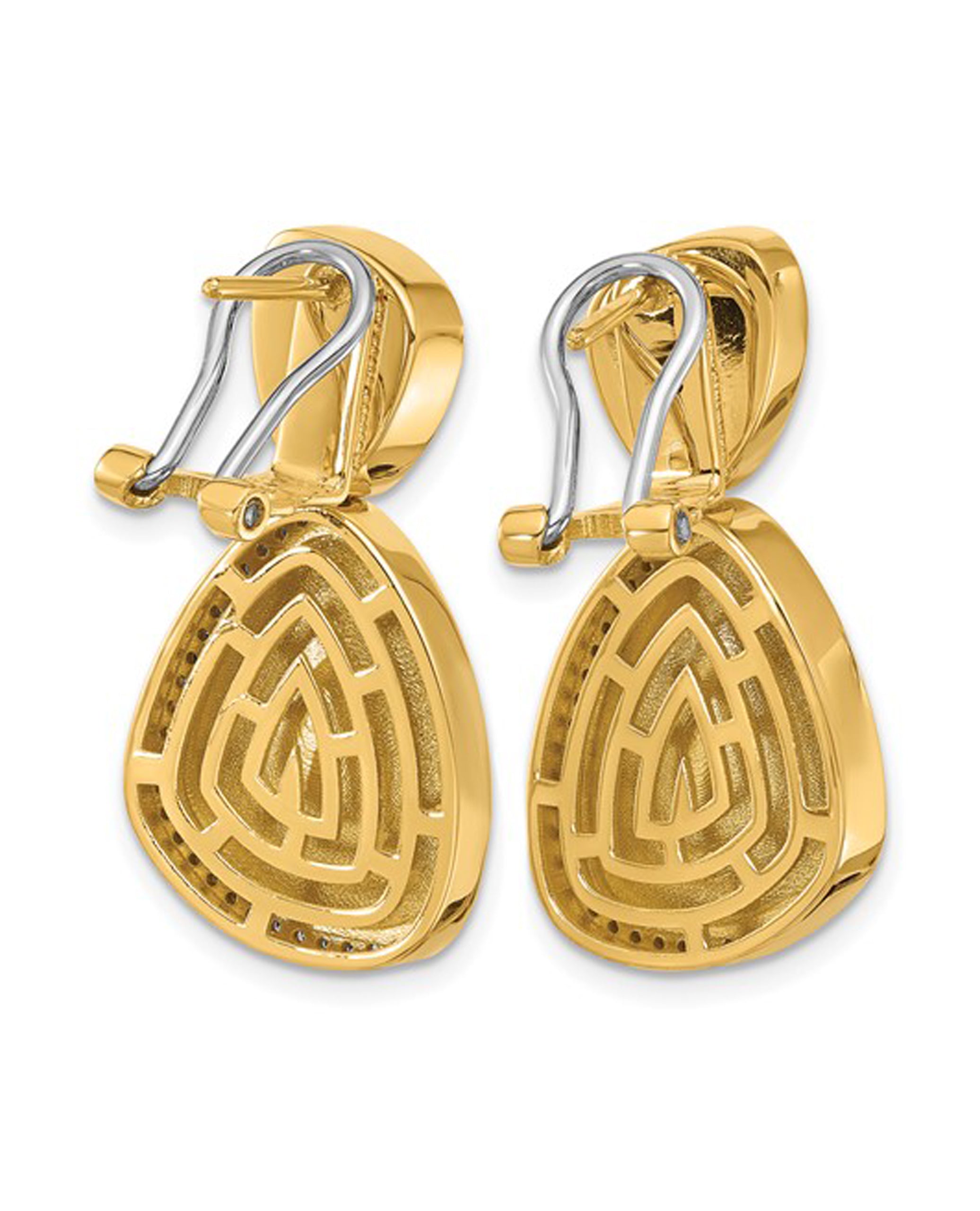 Herco 18K Yellow Gold Fancy Diamond Dangle Earrings