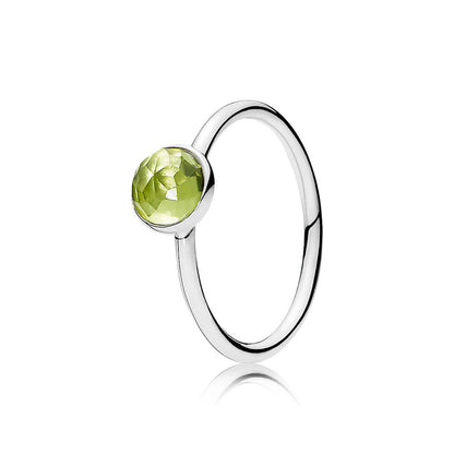 Pandora 191012PE Ring August Droplet, Peridot