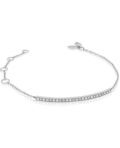 Meira T 1B3695 14K White Gold Diamond Bar Bracelet