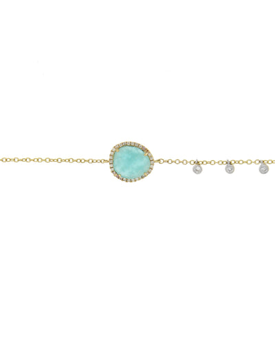 Meira T 1B4541/YA 14K Yellow Gold Bracelet with Amazonite & Diamonds