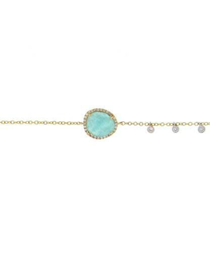 Meira T. 1B4541/YA 14K Yellow Gold Bracelet with Amazonite & Diamonds